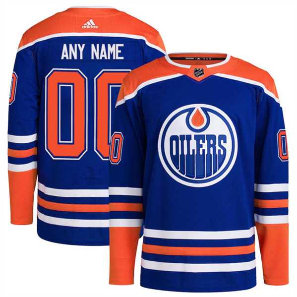 Men%27s Edmonton Oilers Custom Royal Adidas Stitched Jersey